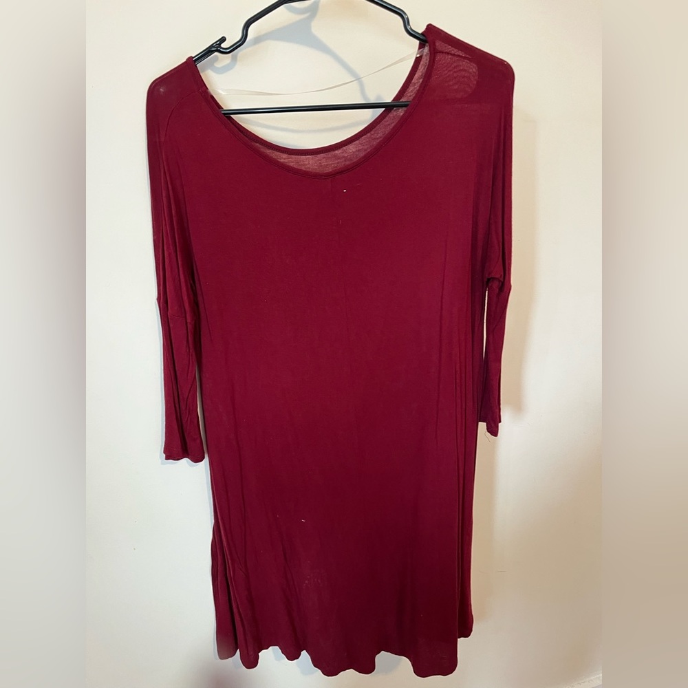 Burgundy sweater dress